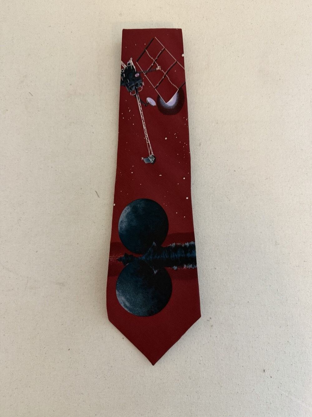 Je Suis Maroon Silk Space Themed Necktie